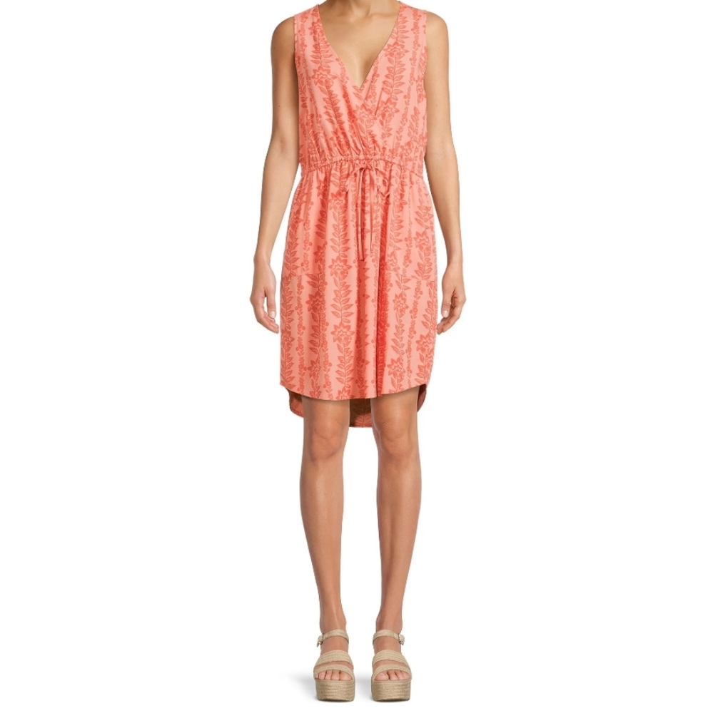 Time and Tru Peach Floral Sleeveless Dress NWOT